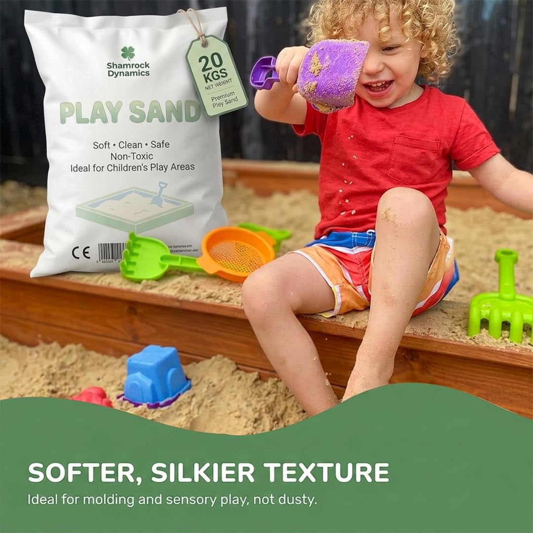 Shamrock Dynamics Natural Play Sand – Sandpit Sand for Children’s Outdoor Play Areas