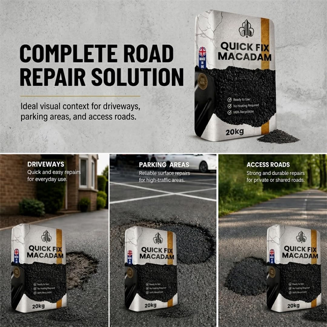 Shamrock Dynamics Cold Lay Tarmacadam – Ready-to-Use Pothole & Driveway Repair