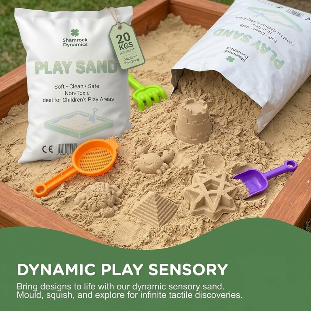 Shamrock Dynamics Natural Play Sand – Sandpit Sand for Children’s Outdoor Play Areas