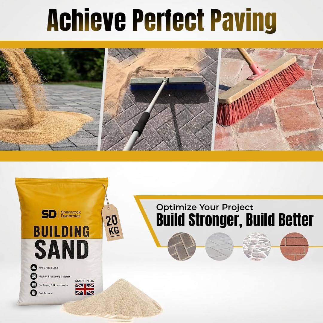 Shamrock Dynamics Yellow Building Sand – Fine Sand for Bricklaying, Mortar & Pointing