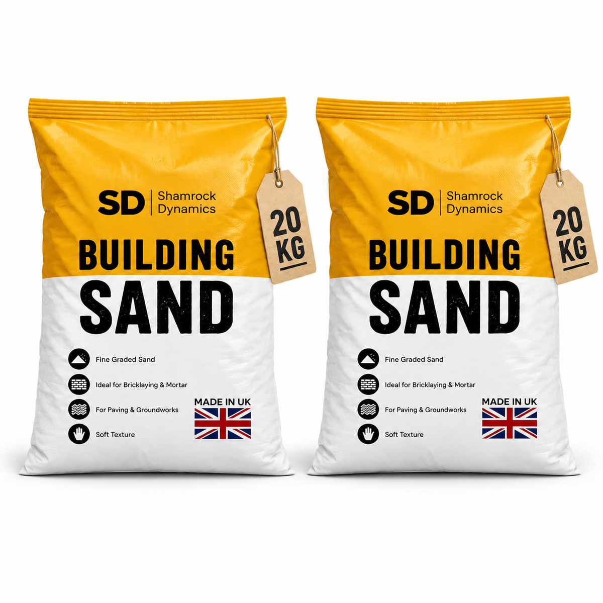Shamrock Dynamics Yellow Building Sand – Fine Sand for Bricklaying, Mortar & Pointing