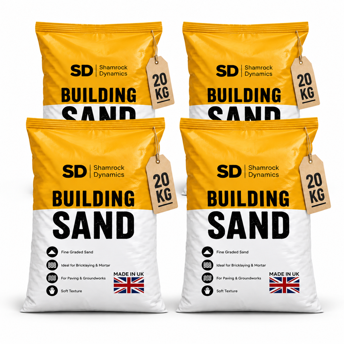 Shamrock Dynamics Yellow Building Sand – Fine Sand for Bricklaying, Mortar & Pointing