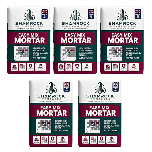 Shamrock Dynamics Easy Mix Mortar – Pre-Blended Mortar for Bricklaying, Pointing & Repairs